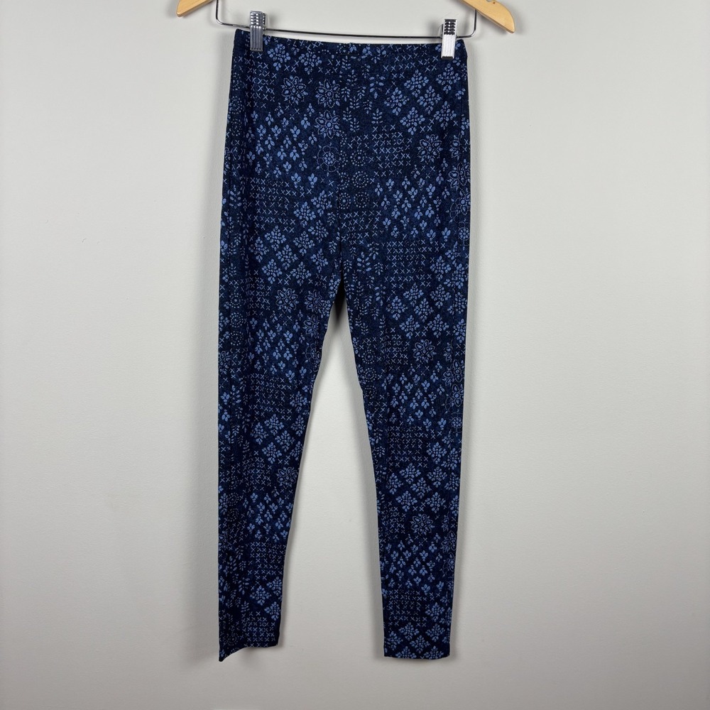 Gudrun Sjoden Leggings Pants Womens XS Blue Abstract Print Jersey Modal Stretch